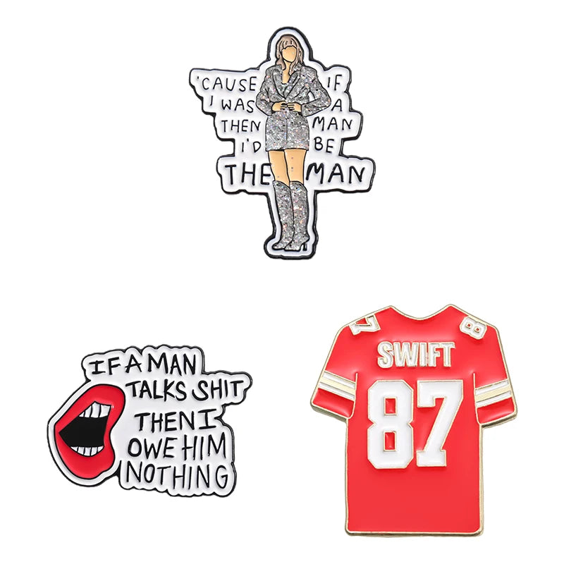 Pop Singer-Inspired Enamel Pin Sets – Aesthetic Enamel Brooches, Lyrics & Outfits | Cute Collectible Accessories for Bags, Jackets & Lanyards