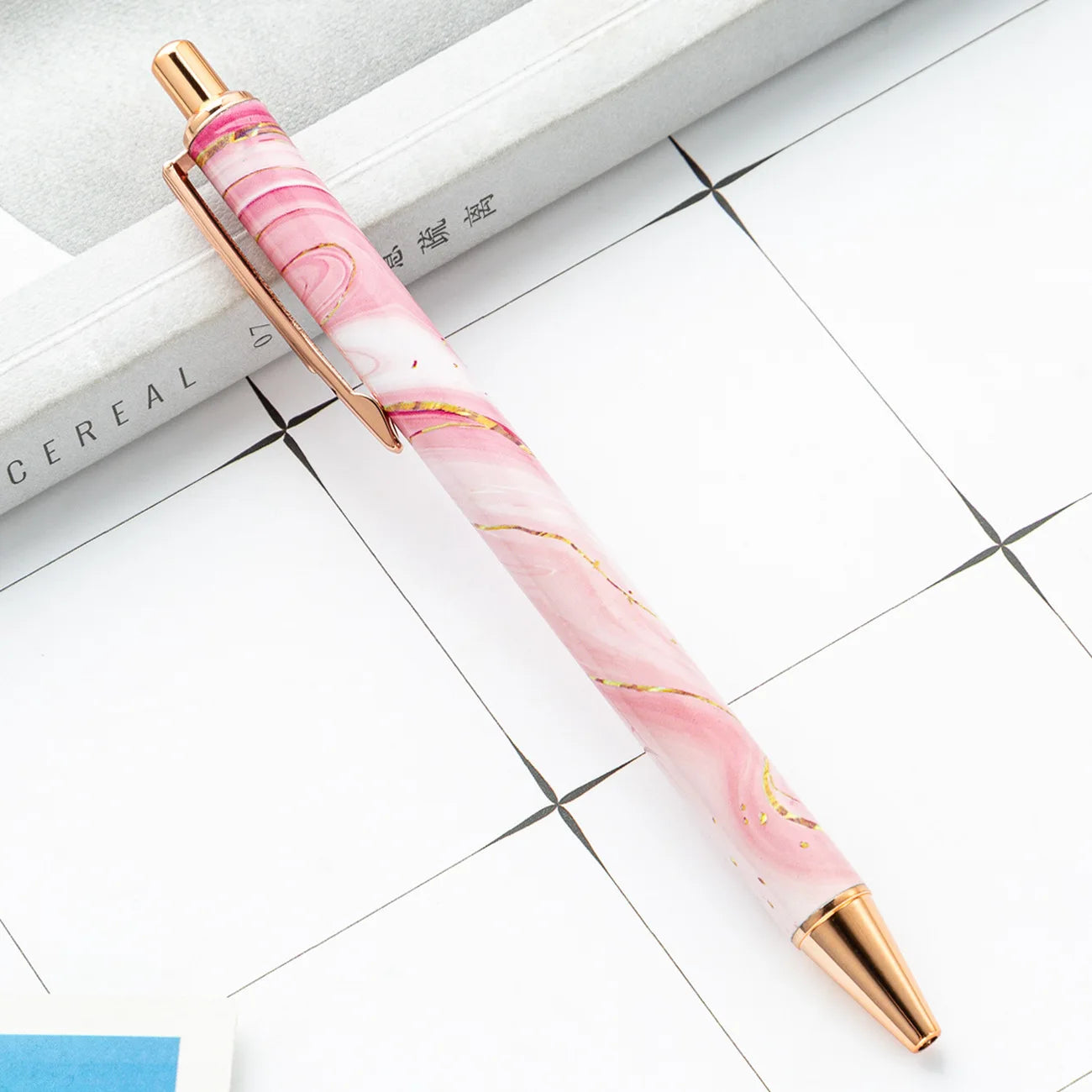 30PCS Wholesale Metal Ballpoint Pen with Pressed Core Hotel Conference Advertising Pen Multi color Flower Film Ballpoint Pen