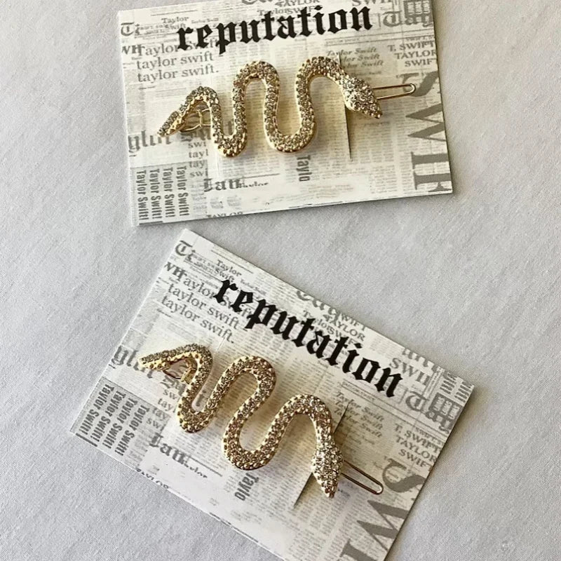 Reputation-Inspired Snake Barrette – Rhinestone Hair Clip | Dark Feminine Swiftie Accessory