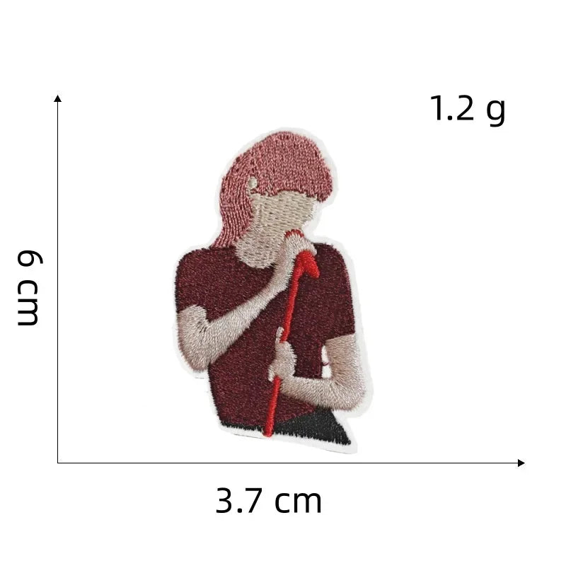 Cartoon Girl Singer patches Decorative Character Embroidered Badge With Rock Music Suitcase Decoration patch