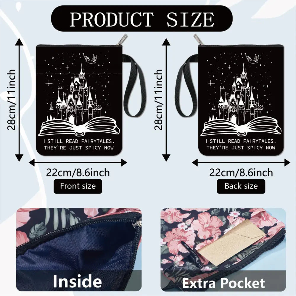 1pc Flower Book Sleeve Leaves Book Protector Plant Book Covers for Paperbacks Washable Fabric Cloth Book Cover with Zipper