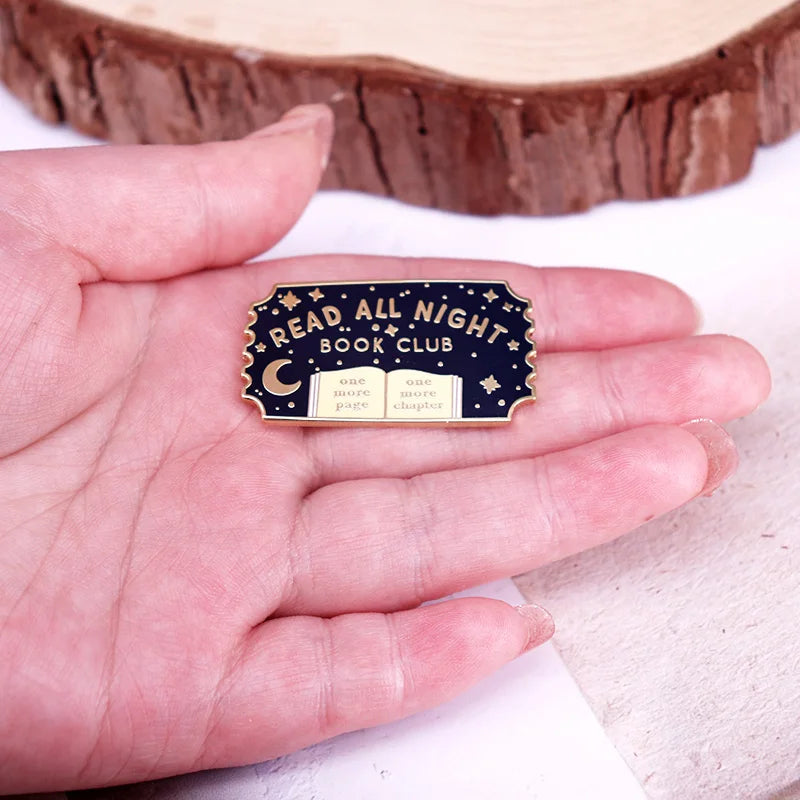 Read All Night Book Club Enamel Pin