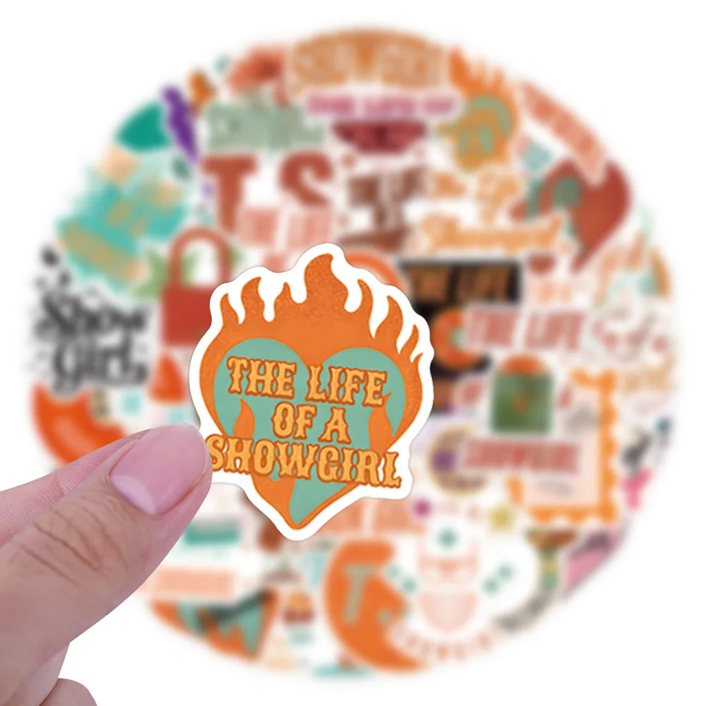 10/55Pcs The Life of A Showgir Stickers Famous Star Singer Decals for Laptop Suitcase Notebook Skateboard Waterproof Sticker