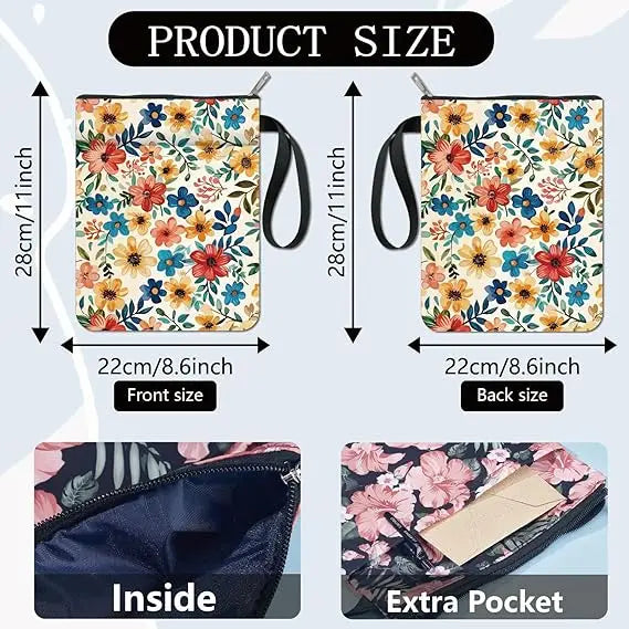 1pc Giraffe Book Sleeve Cartoon Animal Book Covers Book Protector for Paperbacks Washable Fabric Cloth Book Cover with Zipper