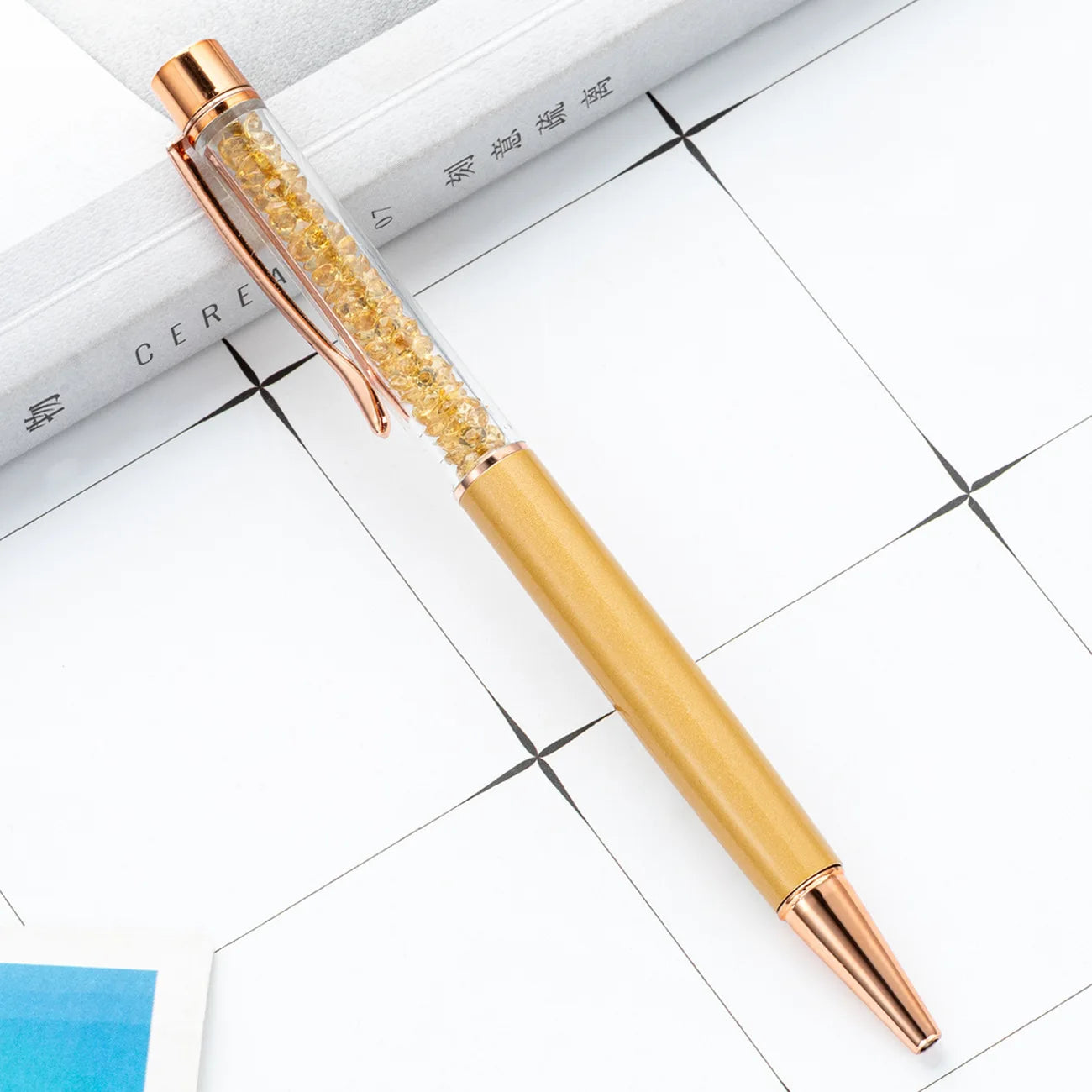 30PCS Metal crystal pens, office students, multi-color rotary rhinestone pens, wholesale advertising gifts, ballpoint pens