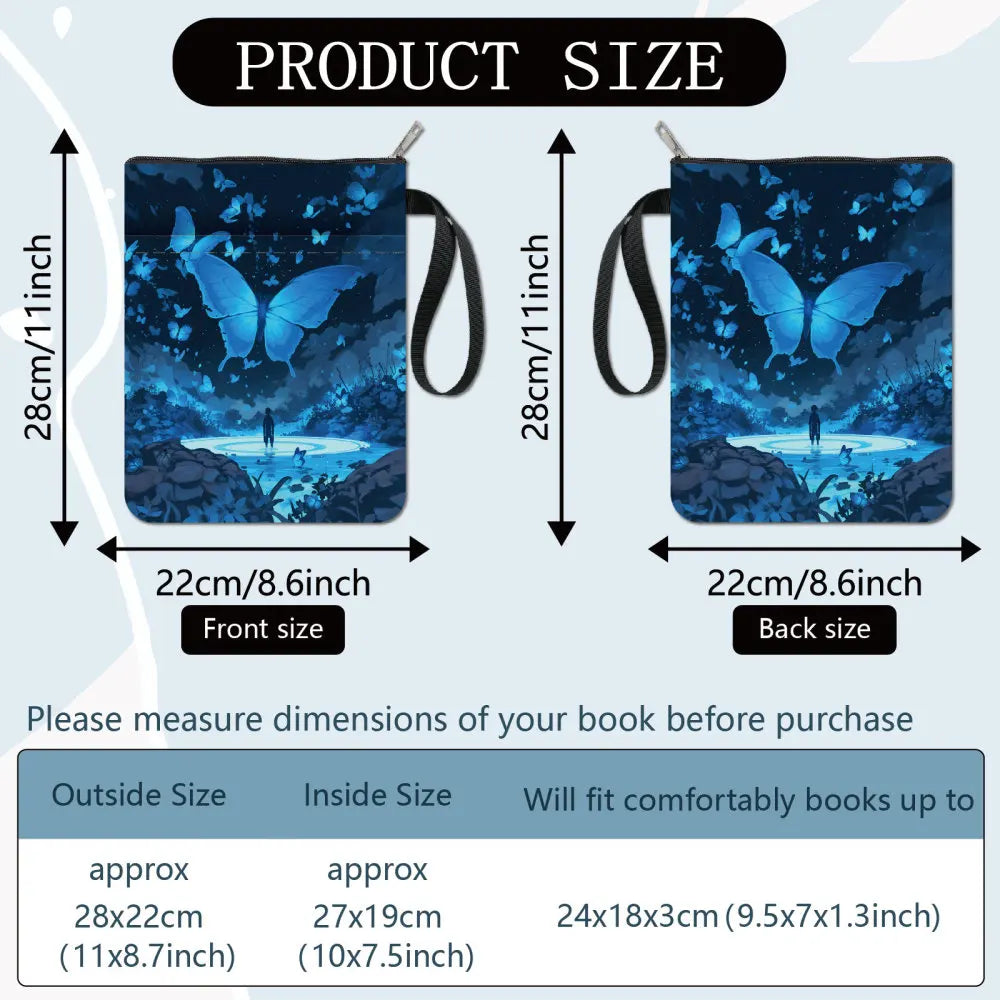 1 pc Sun Moon Star Book Sleeve with Zipper Galaxy Boho Book Protector Pouch for Paperback Black Space Waterproof Fabric