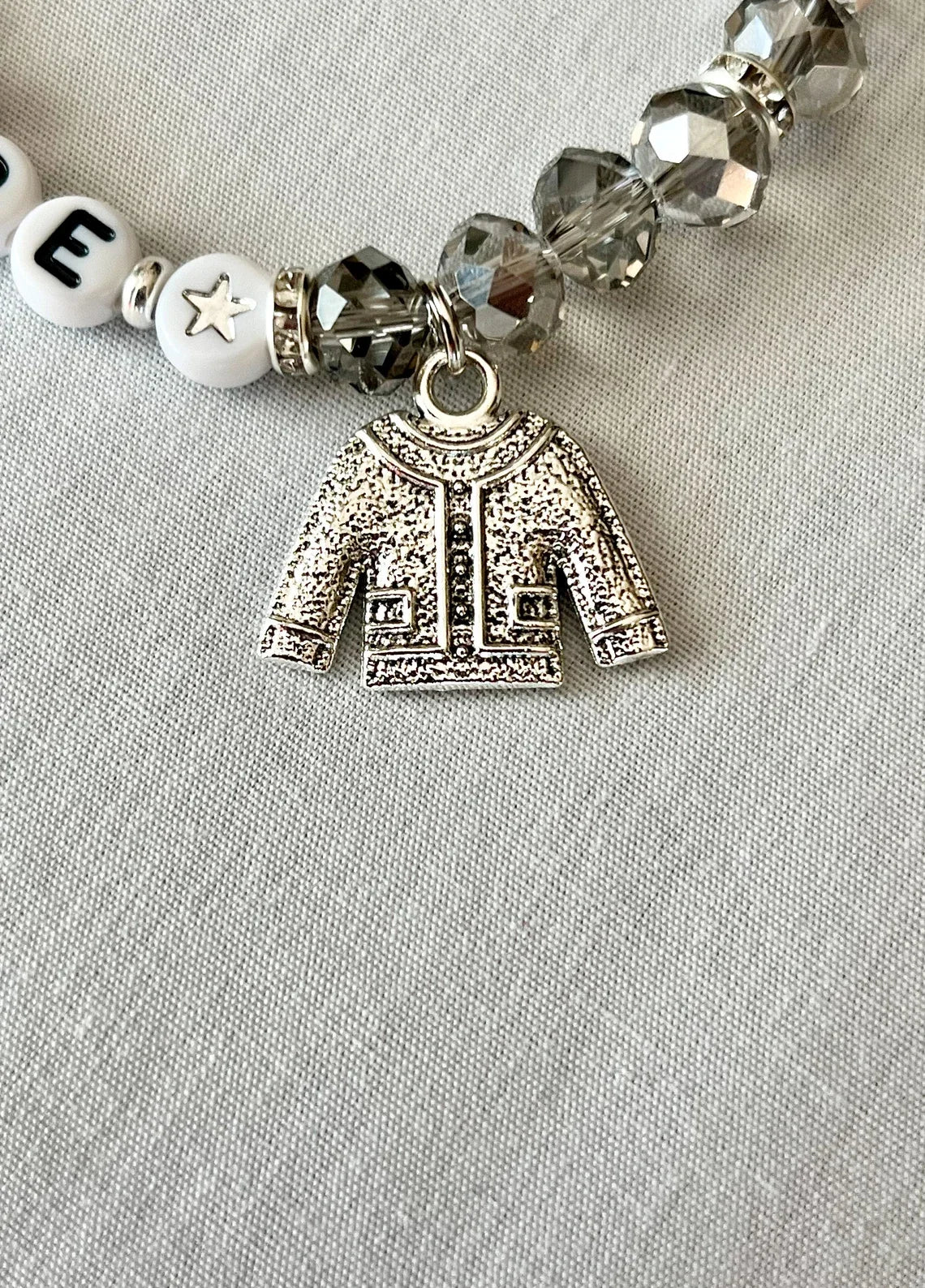 Folklore Era Friendship Bracelet – Cardigan Charm | Taylor-Inspired Swiftie Jewelry