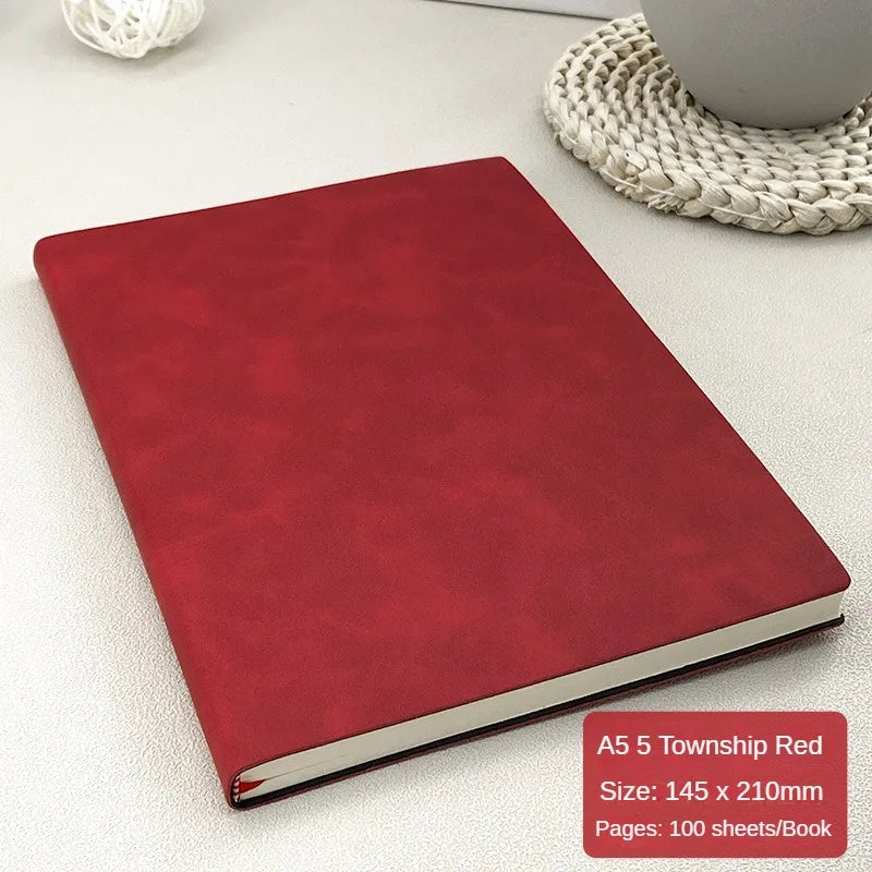 A5 Leather Book Skin Feeling Fashion Notepad Diary Learning Notebook Wholesale Business Office notebooks and journals note book