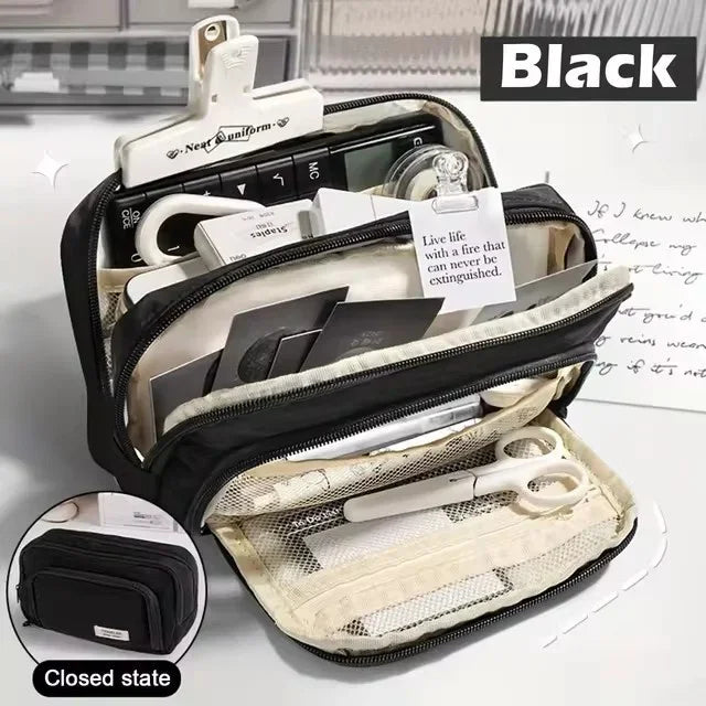 Cute Multi Layer Pencil Case Pouch, Large Capacity Pen Case Bag,Durable Stationery Storage Bag For Students, School&Office