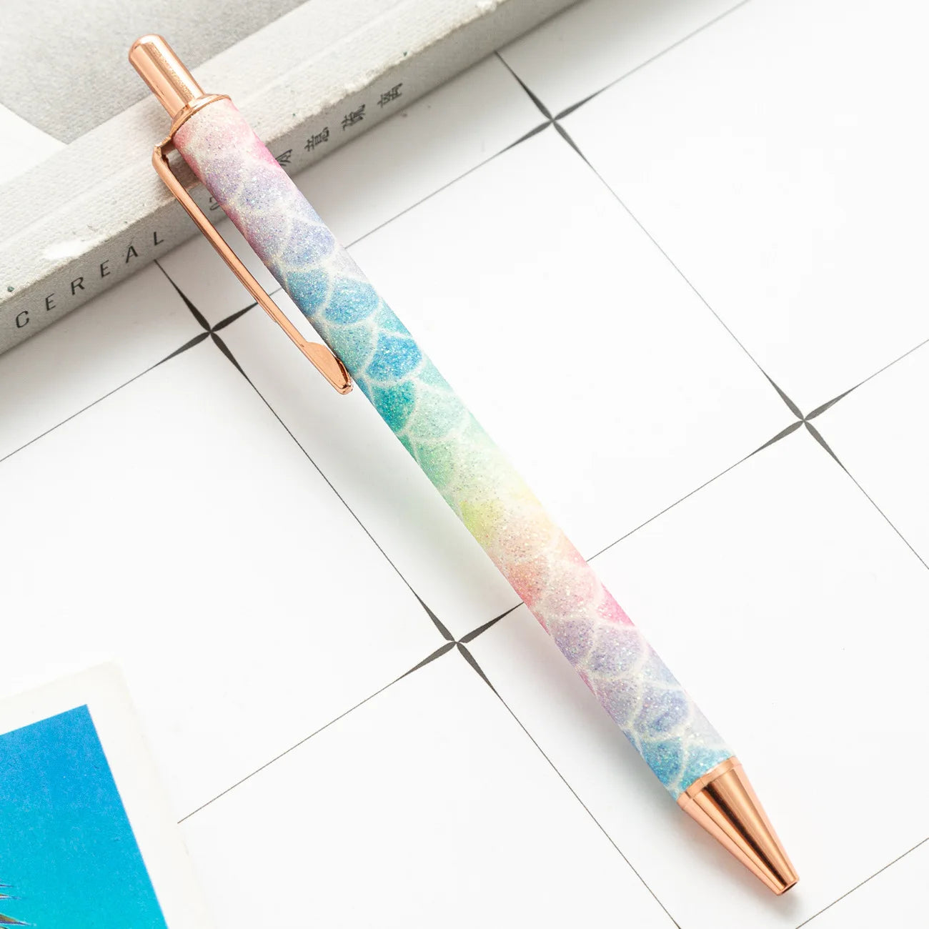 2025 NEW XS Fancy Glitter Medium Point 1.0 mm Ballpoint Pen Retractable Writing Pens with Metal Barrel Pretty Journaling Pens