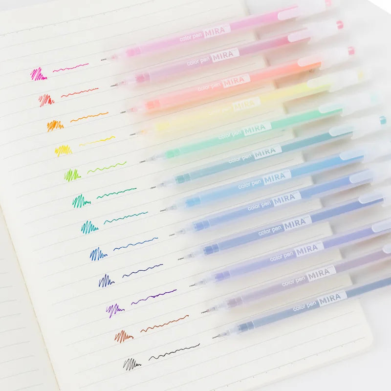 9/12 PCS Set Kawaii Color Gel Pen Set 0.5mm Ballpoint Pen for Diary School Stationery