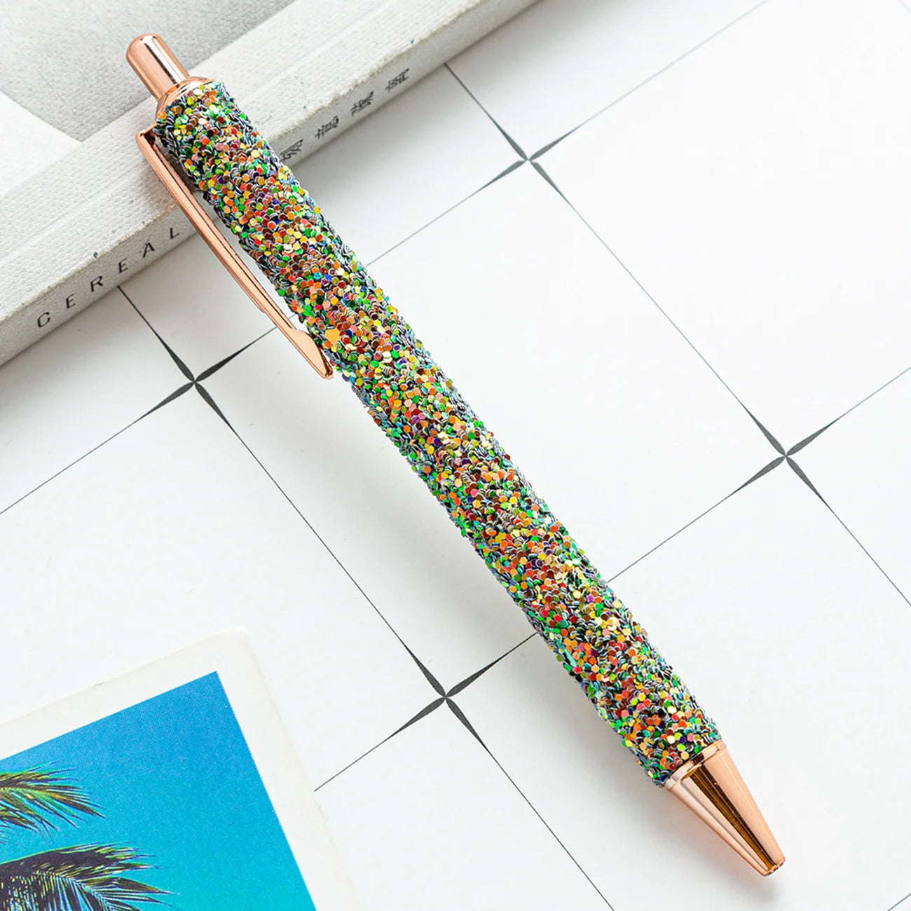 Lytwtw's Roller Ballpoint Pen Rhinestone Luxury Cute Wedding Rose Gold Metal Stationery School Office Supply Spinning