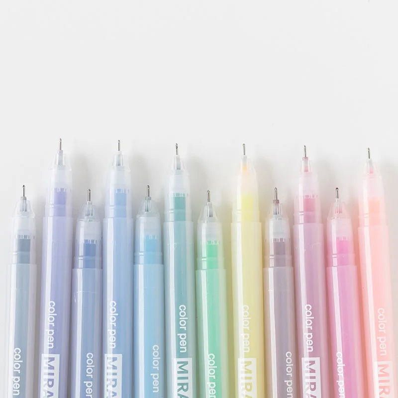 9/12 PCS Set Kawaii Color Gel Pen Set 0.5mm Ballpoint Pen for Diary School Stationery