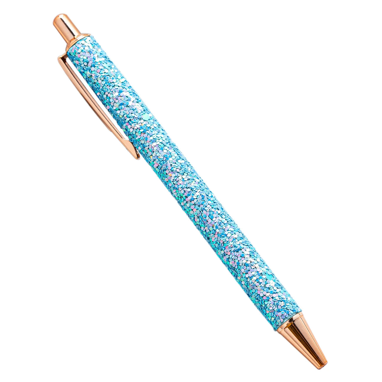 Lytwtw's Roller Ballpoint Pen Rhinestone Luxury Cute Wedding Rose Gold Metal Stationery School Office Supply Spinning