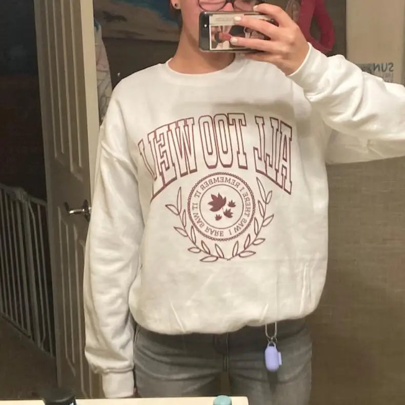 All Too Well Music Album Sweatshirts Cozy Tops Sudadera Felpa Moletom