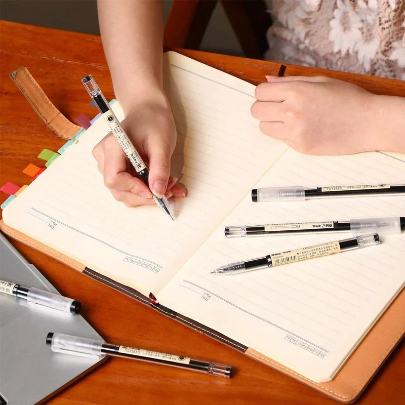 54Pcs/Set 0.35mm Gel Pens Office School Exam Sign Ballpoint Pen Blue Red Black Ink Replaceable Pen Refill Rods Kawaii Stationery