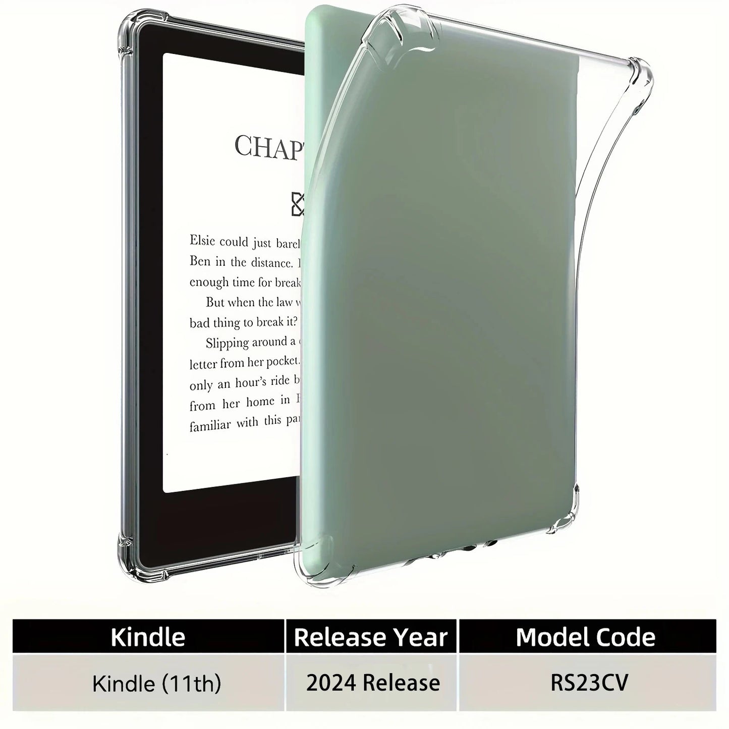 Clear Case for Kindle Paperwhite 6 5 4 3 2 1, for Kindle 11th/10th Generation, TPU Back Cover, Ultra Slim TPU Soft Cover