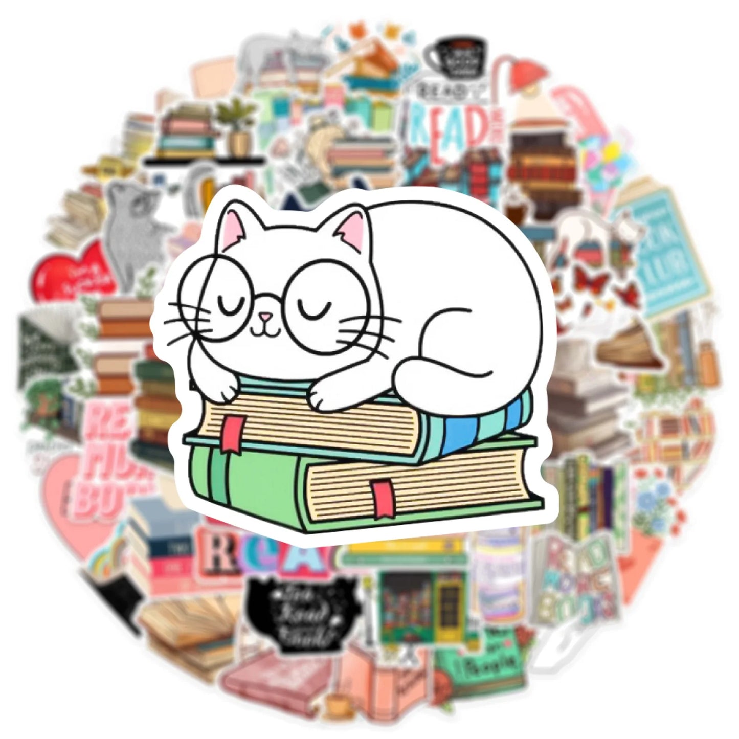 Cozy Cat Reader Sticker Pack - élise & madelyn