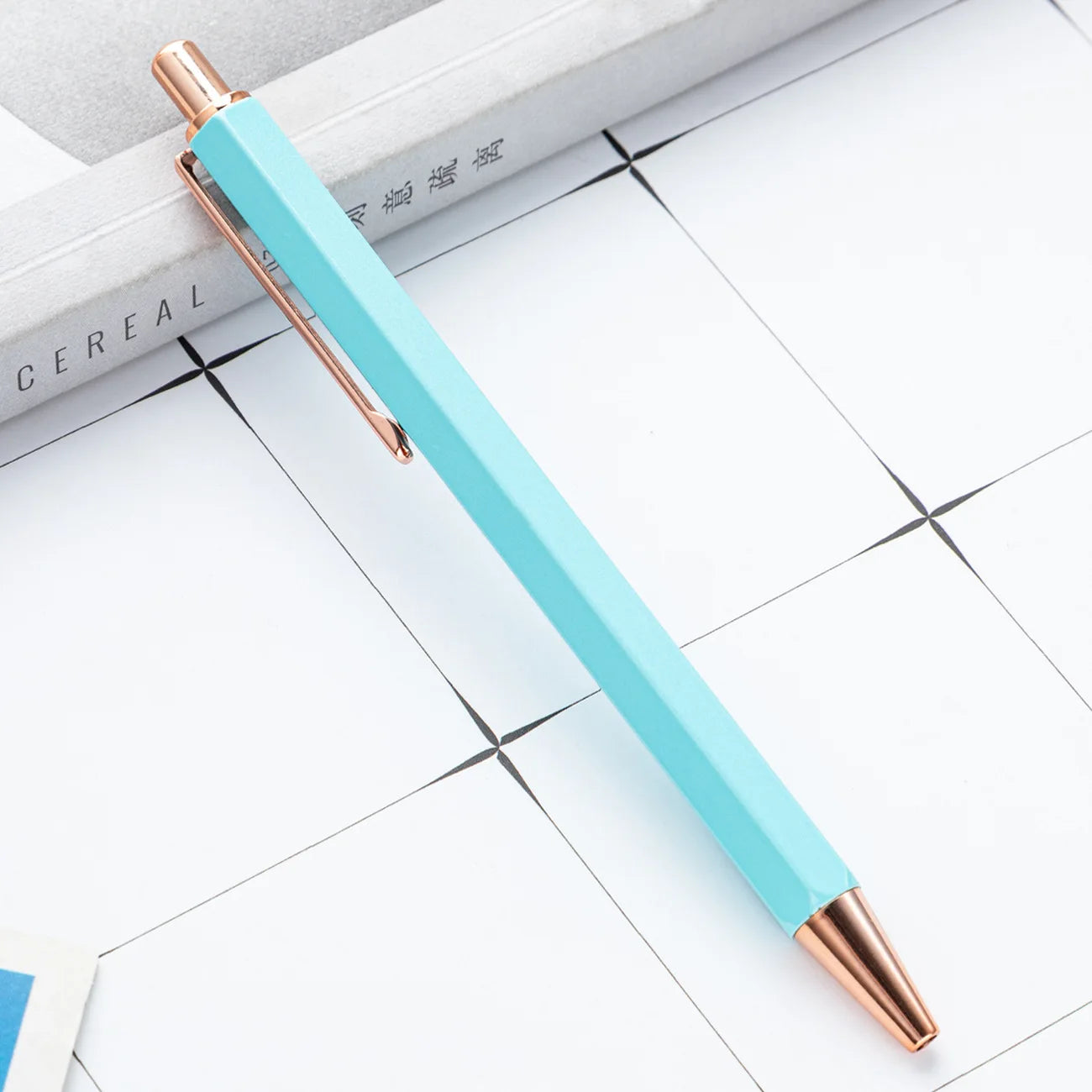 1 Piece Lytwtw's Creative Ballpoint Hexagon Metal press Pen Stationery School Office Supply