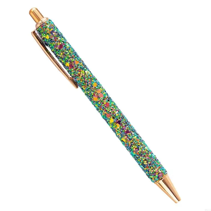 QX2A Fancy Pen for Women Girl Colorful Ballpoint Pen Sequins Journaling Pen