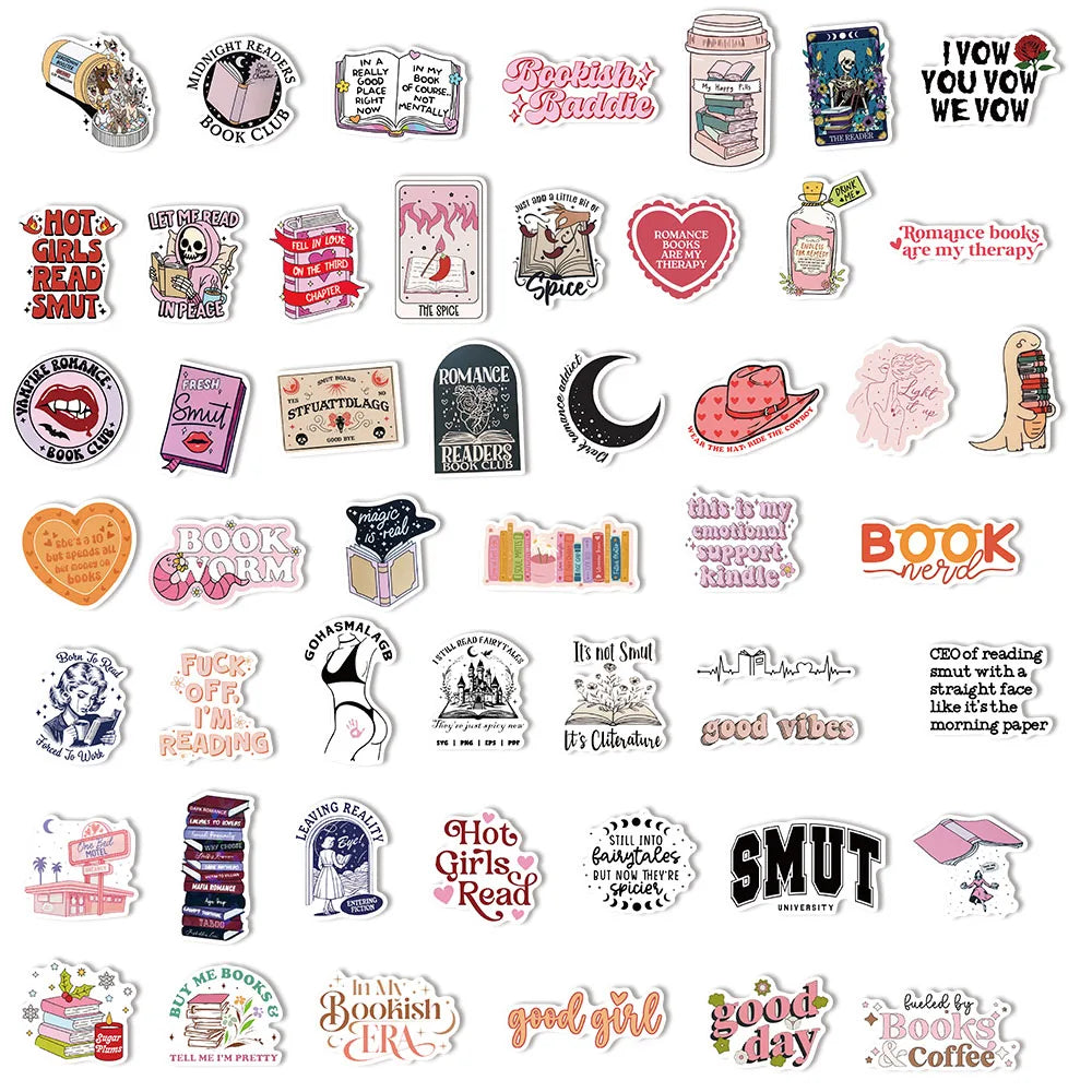 50/150PCS Romantic Reading Style Graffiti Star Covering Cartoon Stickers DIY Notebook Waterproof Stickers