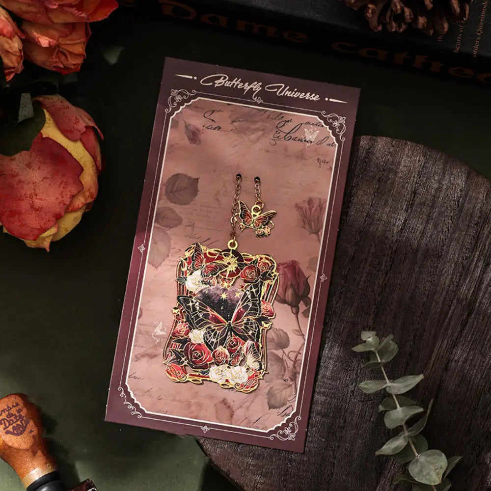 Aesthetic Stationery Metal Bookmark Hollow Flower Painting Bookmarks Student Reading Book Clip Book Accessories Teacher Gift