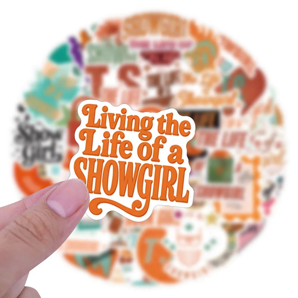 10/55Pcs The Life of A Showgir Stickers Famous Star Singer Decals for Laptop Suitcase Notebook Skateboard Waterproof Sticker