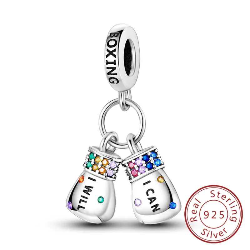 Fit Original 925 Sterling Silver Charms Beads Wine Glass Coffee Cup Charms Pendant For Women Bracelet Charms DIY Jewelry Gift