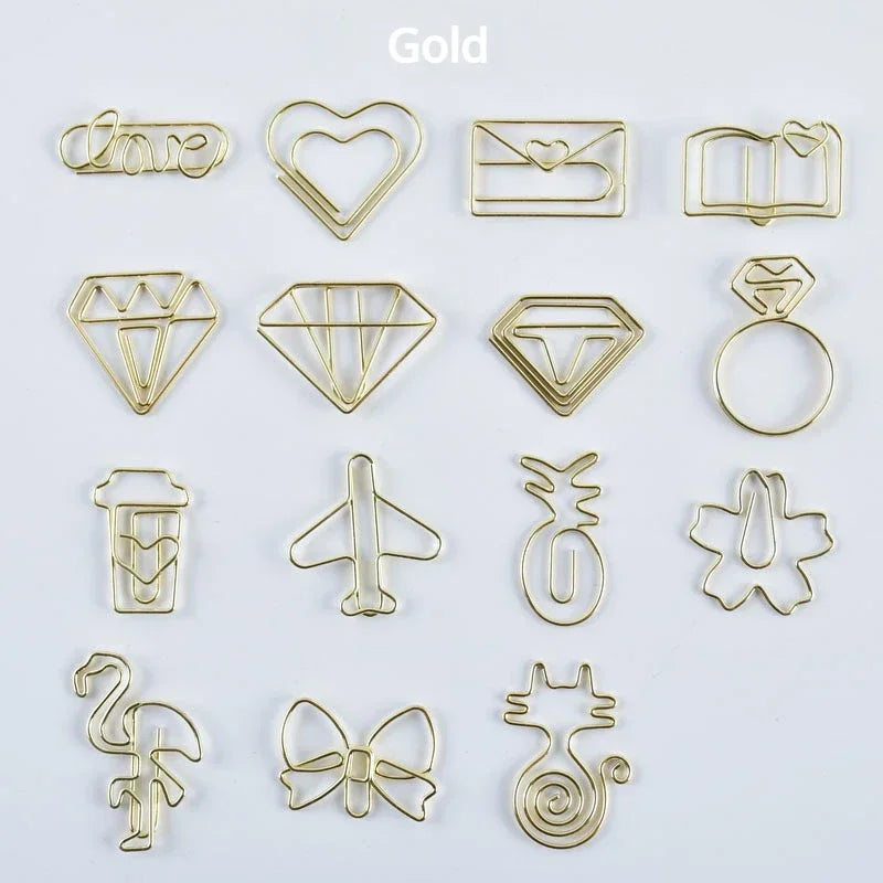 10pcs/set Metal Paperclips Multiple Cartoon Heart Animal Styles Paper Clip Book Scrapbook Planner Page Bookmark Binder Clip