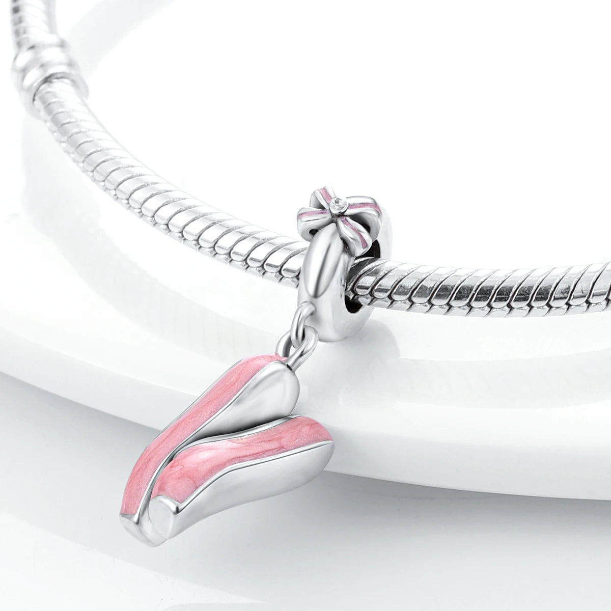 925 Silver Charms Skirt Ballet Shoes Pink Pendants Fit Original Bracelet Beads Diy For Woman Jewelry