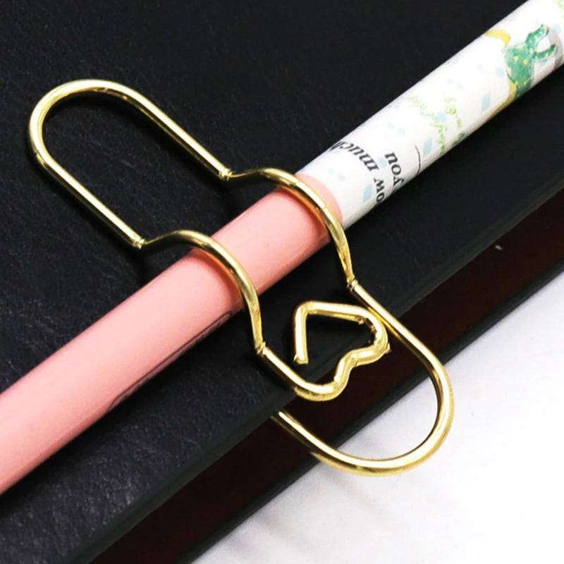 15pcs/set Love Model Paper Clip Metal Bookmark Photo Flipchart Memo Ticket Holder Office School Stationery Supplies