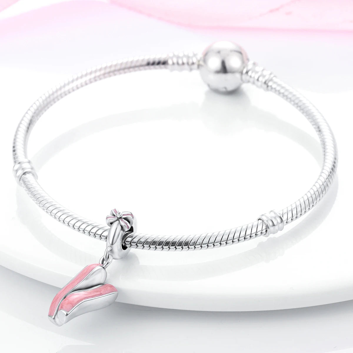 925 Silver Charms Skirt Ballet Shoes Pink Pendants Fit Original Bracelet Beads Diy For Woman Jewelry
