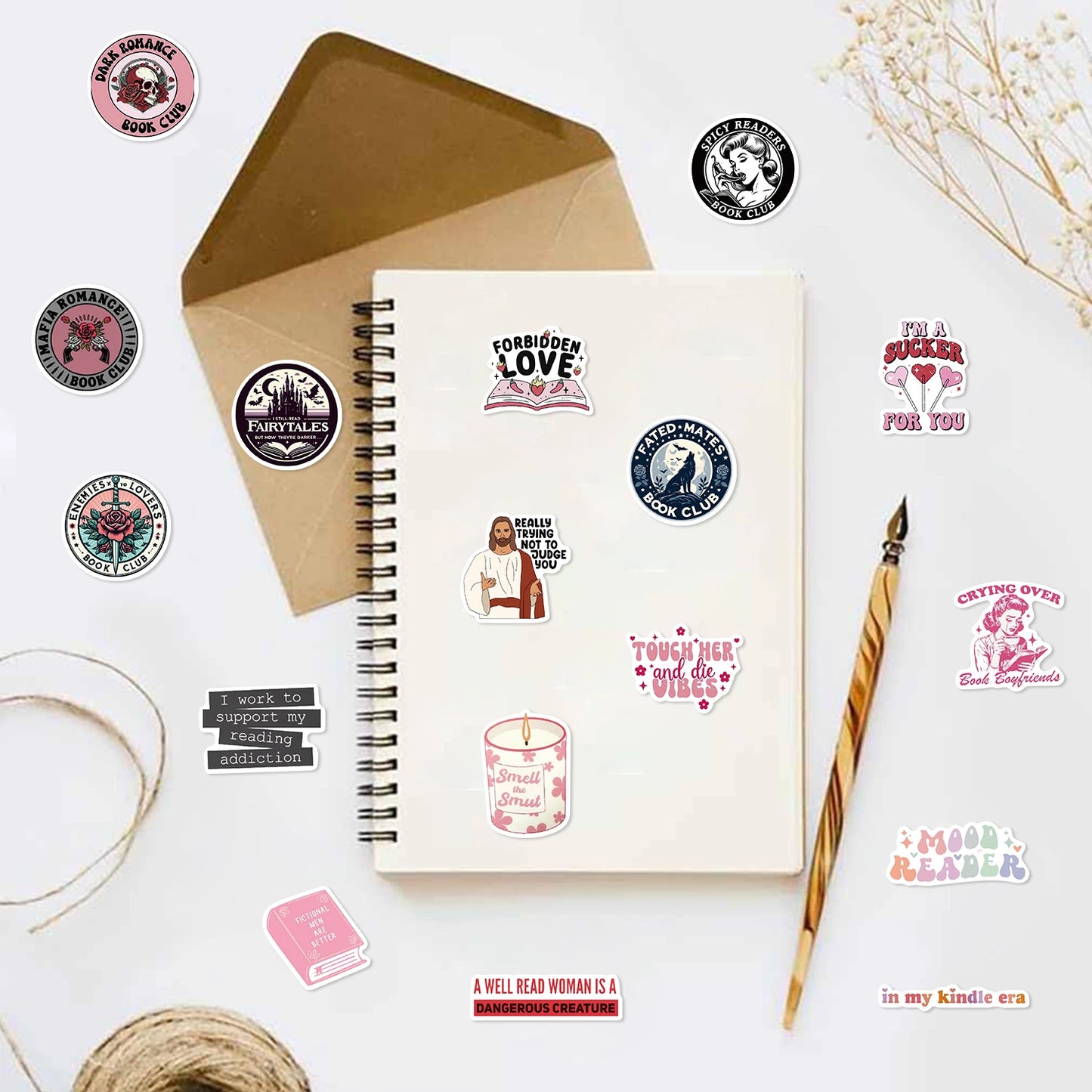 50pcs Smut Reading Books Graffiti Decorative Stickers Laptop Water Bottle Luggage Helmet Motorcycle Stickers