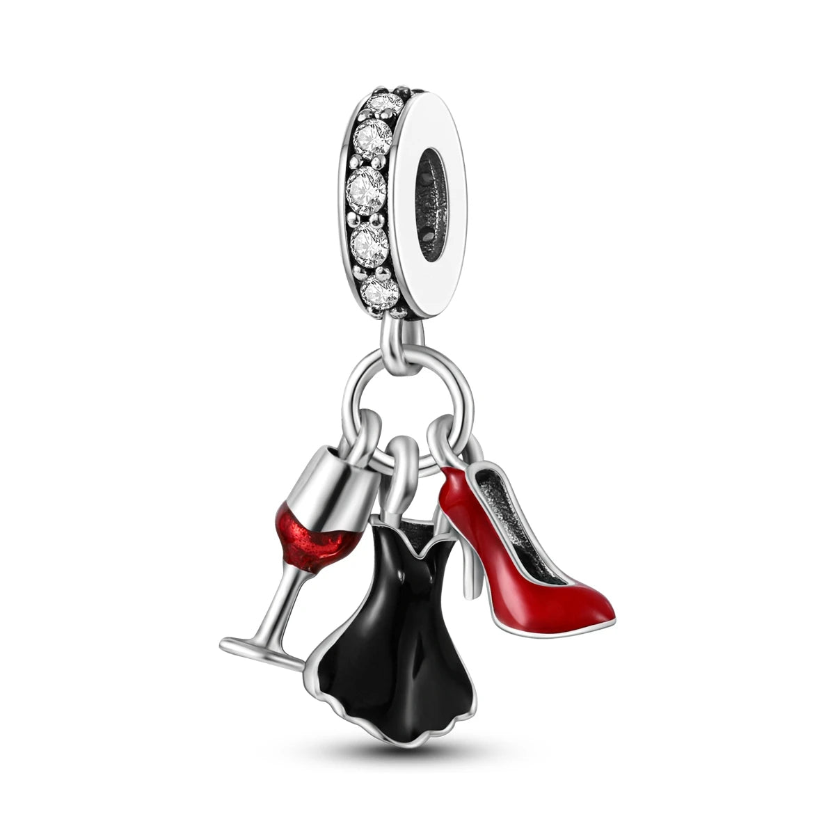 925 Silver Charms Skirt Ballet Shoes Pink Pendants Fit Original Bracelet Beads Diy For Woman Jewelry