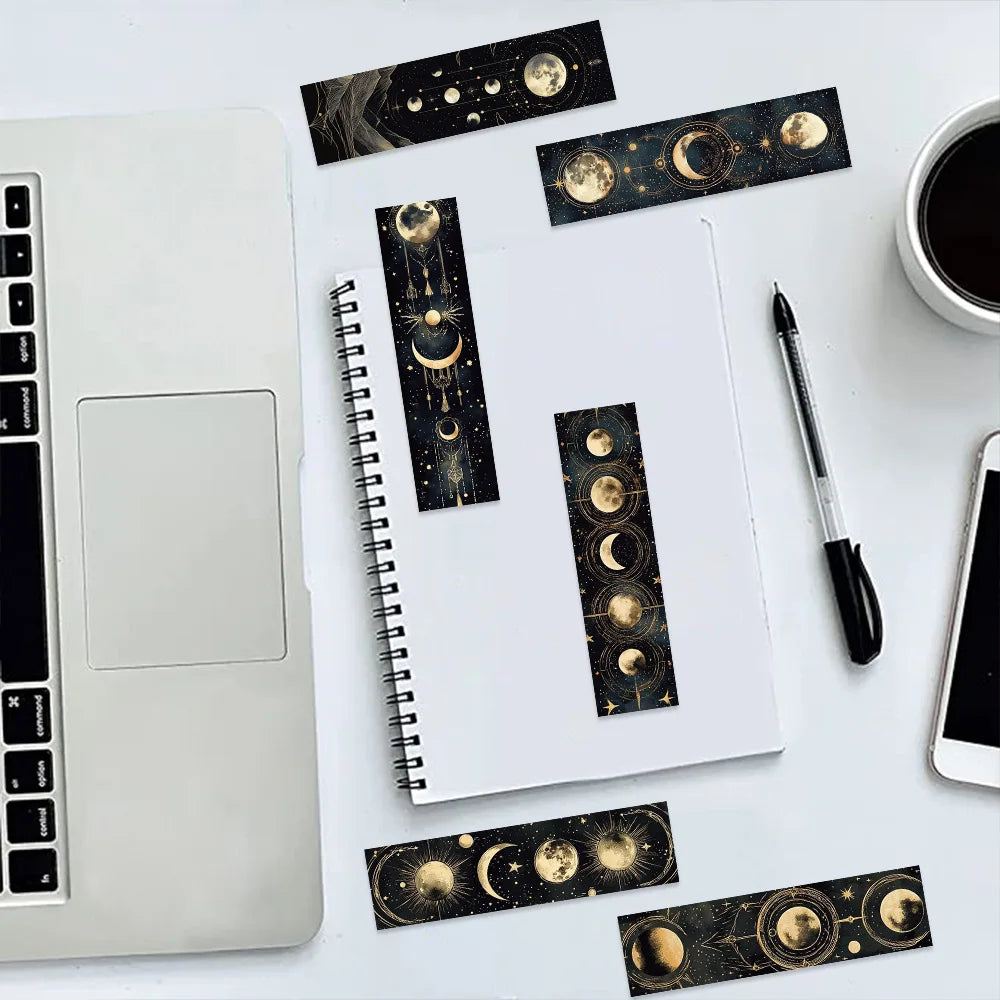 30Pcs Creative Mysterious Sun and Moon Bookmarks Advanced Student Supplies Book Pages Book Notes Reading Label Cards