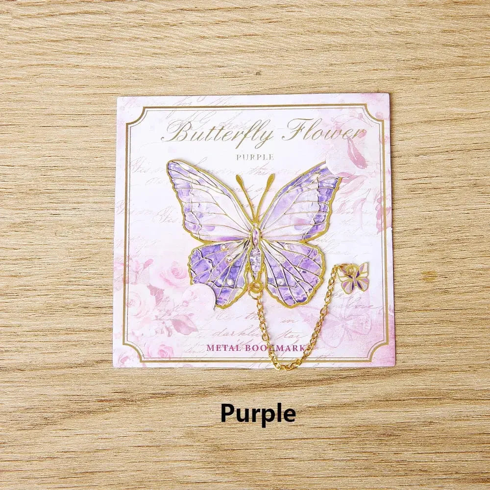 Aesthetic Stationery Metal Bookmark Hollow Flower Painting Bookmarks Student Reading Book Clip Book Accessories Teacher Gift