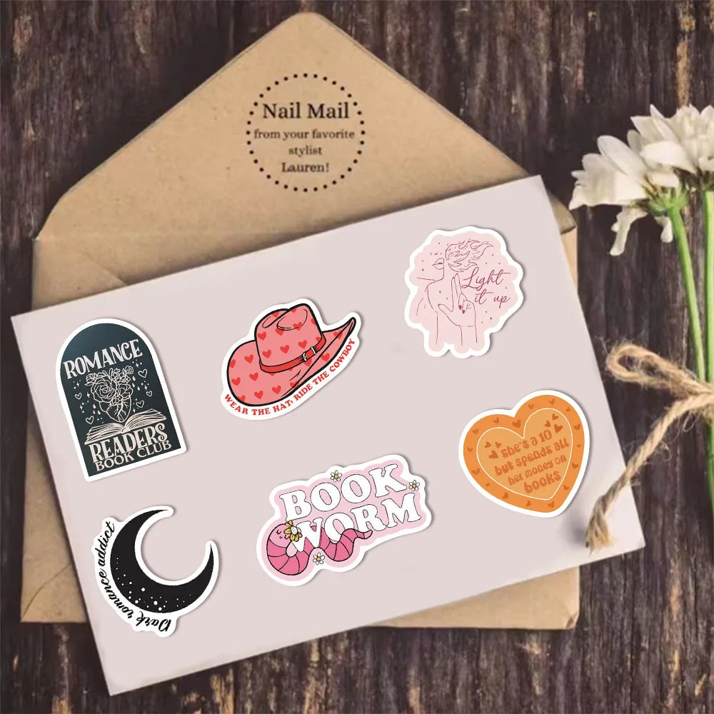 50/150PCS Romantic Reading Style Graffiti Star Covering Cartoon Stickers DIY Notebook Waterproof Stickers