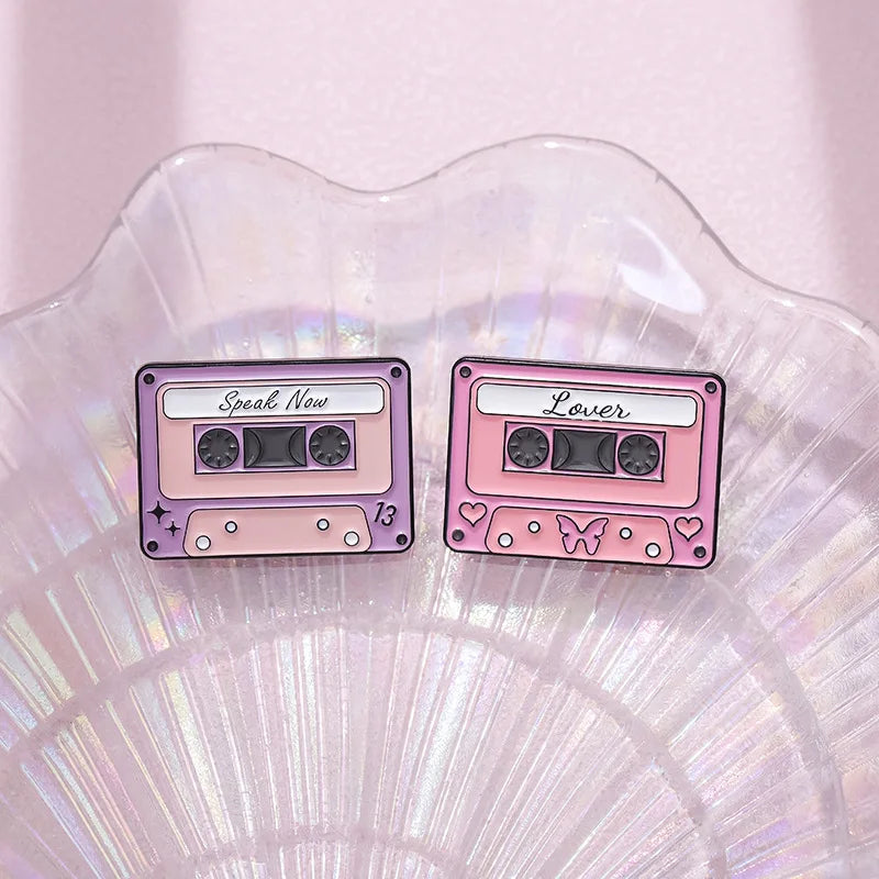 Retro Cassette Enamel Pins — Era-Inspired Collectible Set