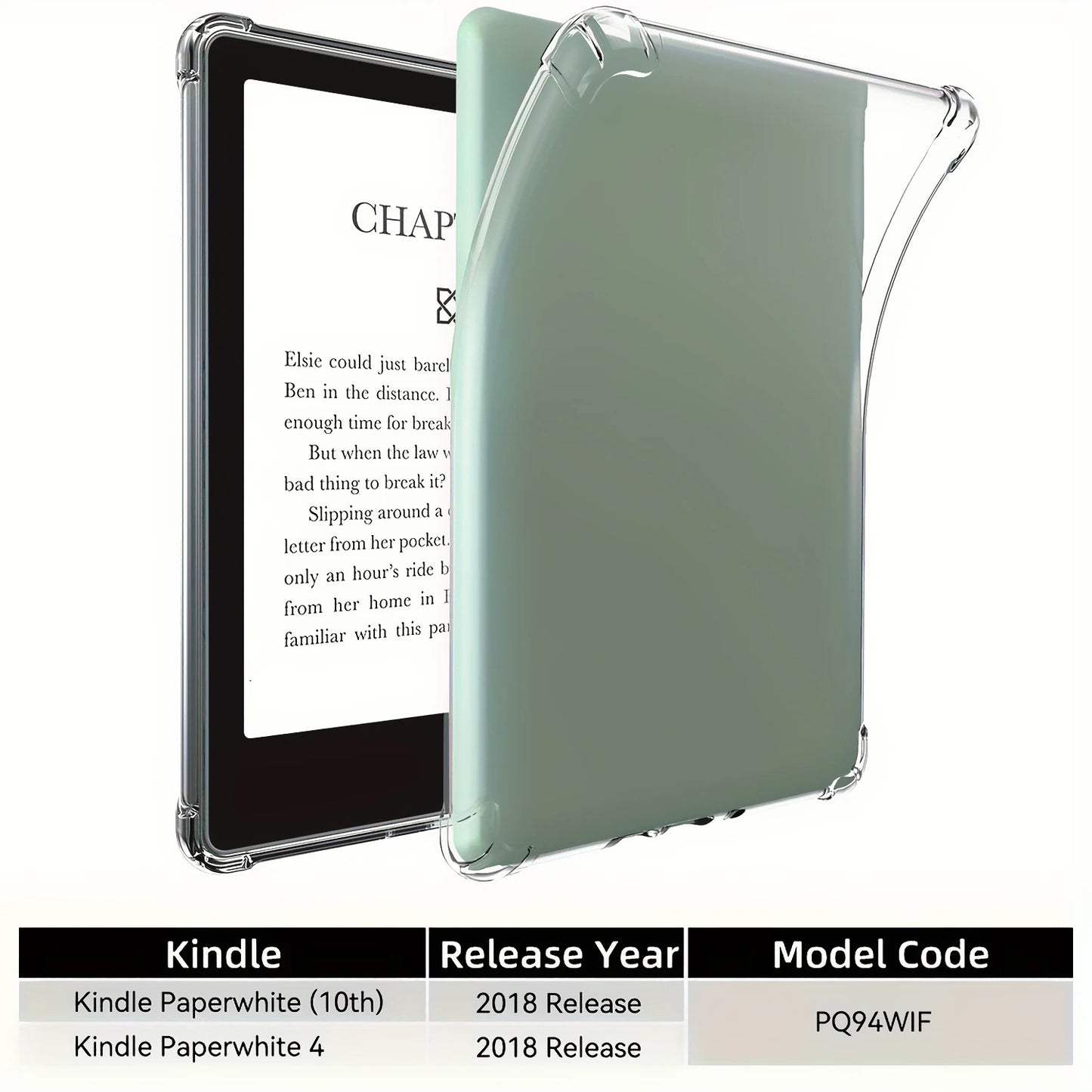 Clear Case for Kindle Paperwhite 6 5 4 3 2 1, for Kindle 11th/10th Generation, TPU Back Cover, Ultra Slim TPU Soft Cover