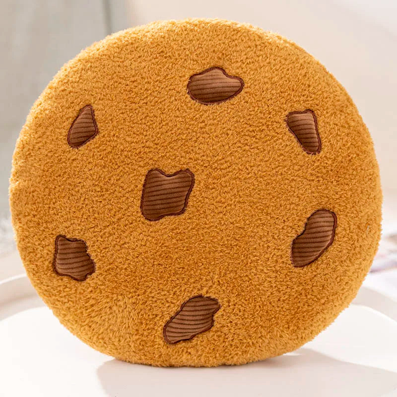 Creative Cookies Pillows Round Shape Chocolate Biscuits Stuffed Plush Toys Realistic Food Snack Seat Cushion Plushie Props Gifts