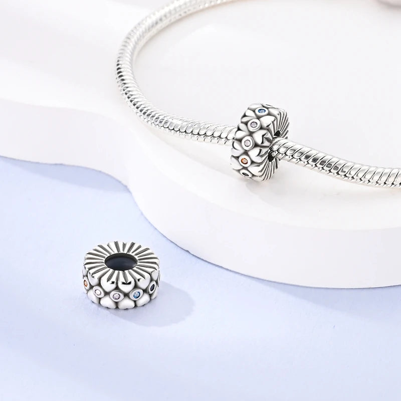 Fit Original Charms Beads 925 Sterling Silver Clip Charms Zircon Silicone Spacer Beads for Bracelet Women DIY Gift Party