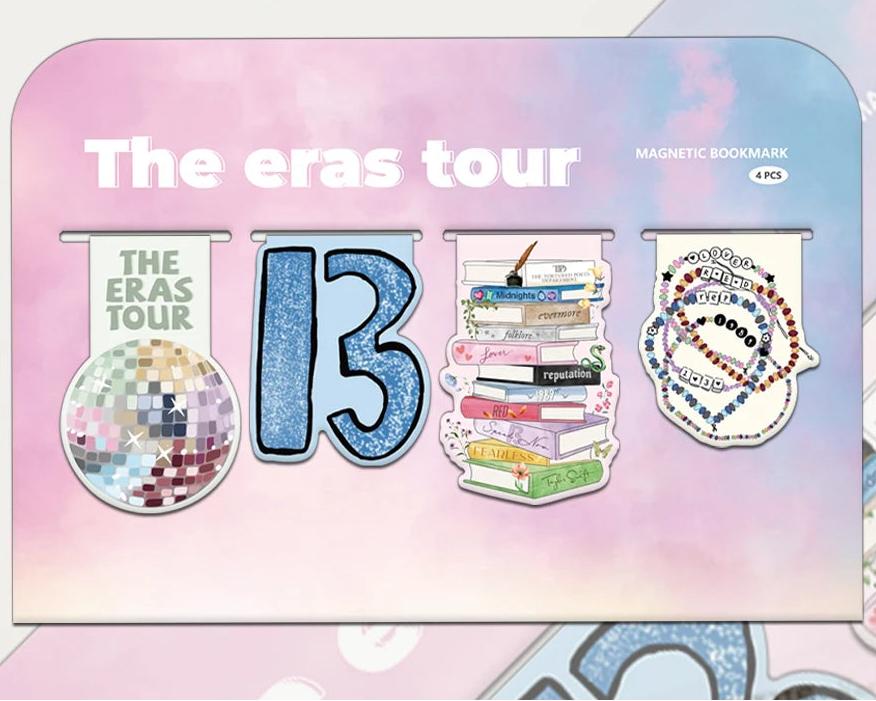 Swiftie Magnetic Bookmark Set (4pcs) – Eras-Inspired Pastel Designs | Taylor-Inspired Gift