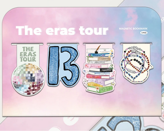 Swiftie Magnetic Bookmark Set (4pcs) – Eras-Inspired Pastel Designs | Taylor-Inspired Gift