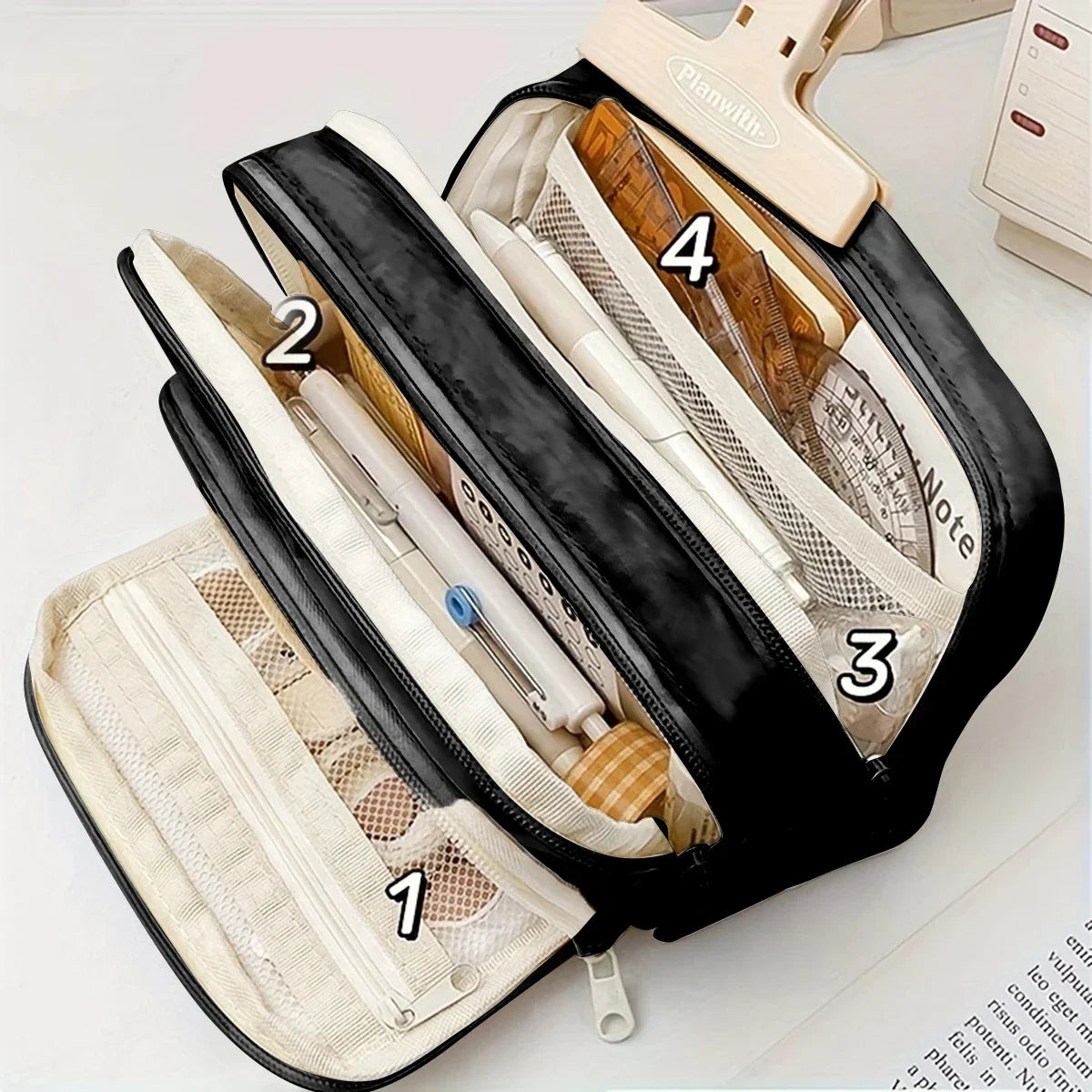 Cute Multi Layer Pencil Case Pouch, Large Capacity Pen Case Bag,Durable Stationery Storage Bag For Students, School&Office