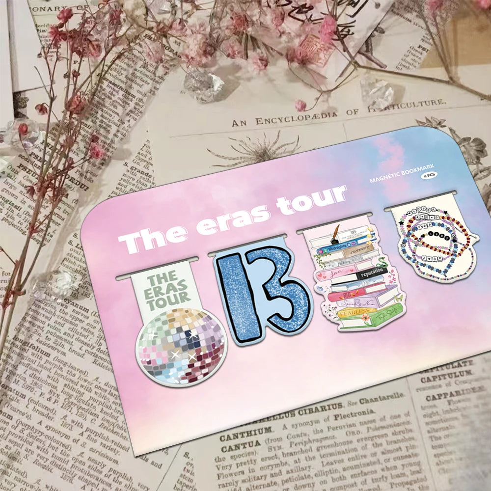 Taylor Swift Eras Tour Magnetic Bookmark Set (4PCS) – Book Lover Gifts & Student Stationery - élise & madelyn