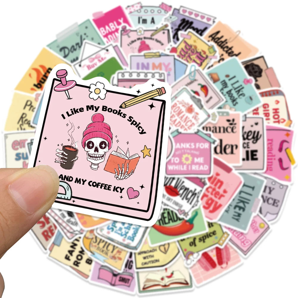 50PCS/pack Dark Romance Stickers Smutty Bookish Sticker Readers Adult Spicy Booktok Vinyl Decals Laptop IPAD Kindle Journal Deco
