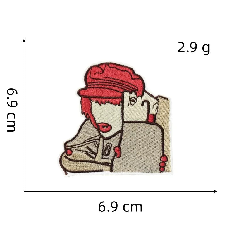 Cartoon Girl Singer patches Decorative Character Embroidered Badge With Rock Music Suitcase Decoration patch
