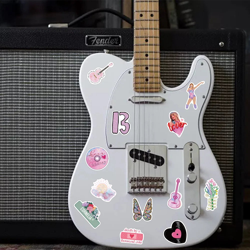 10/30/50PCS New Taylor Hot Singer Stickers Pink Decorative Graffiti Decorative Toy Gift DIY Refrigerator Water Cup Guitar Bike