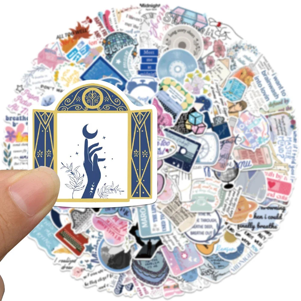 Aesthetic Lyric & Album-Inspired Vinyl Sticker Packs (10 / 30 / 50 pcs)