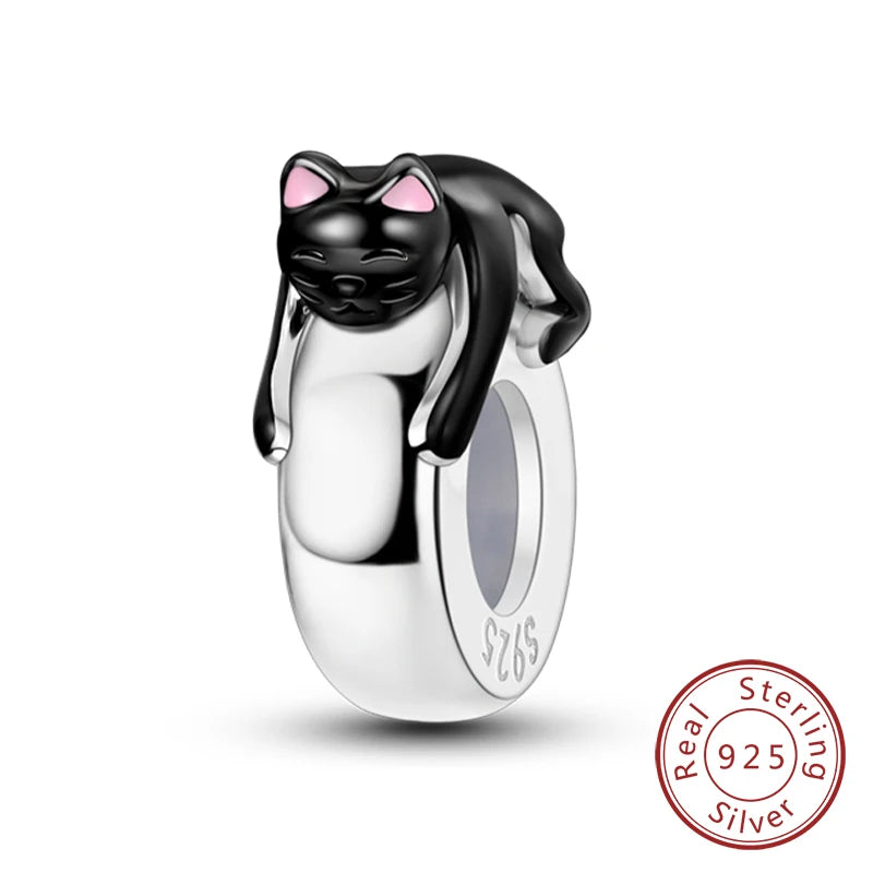 Fit Original Charms Beads 925 Sterling Silver Clip Charms Zircon Silicone Spacer Beads for Bracelet Women DIY Gift Party